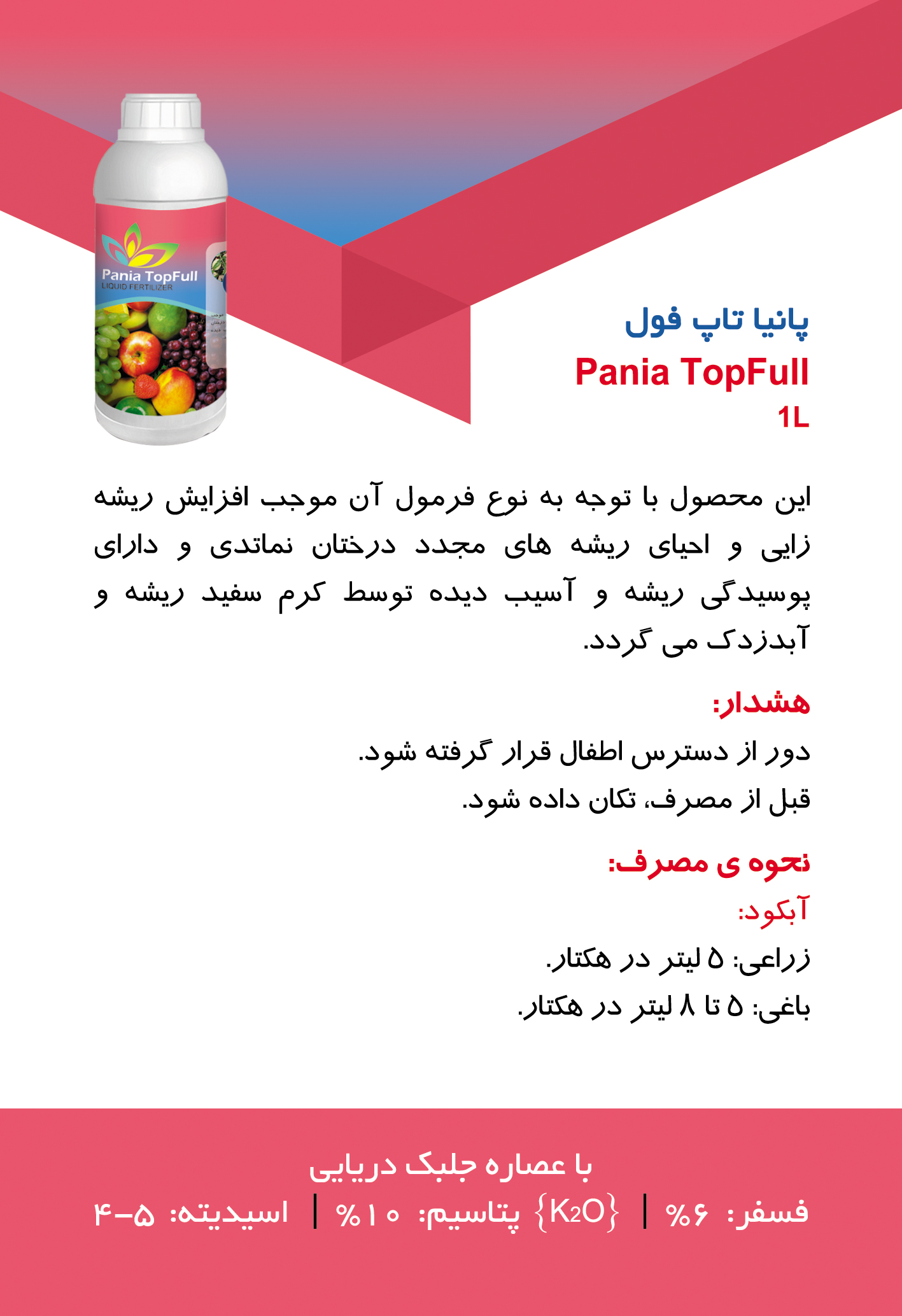 کودهای مایع پانیا | Pania Liquid Fertilizers